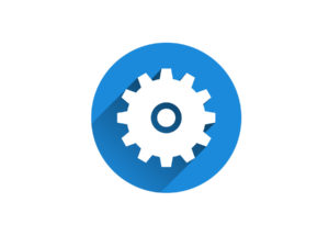 A gear icon to represent settings