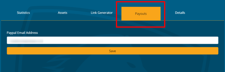 A screenshot of the Payouts tab